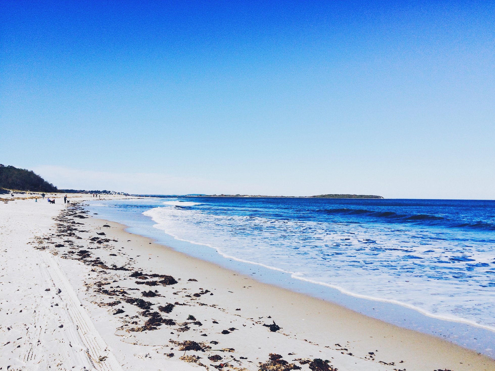 Sandy beach in sunny day